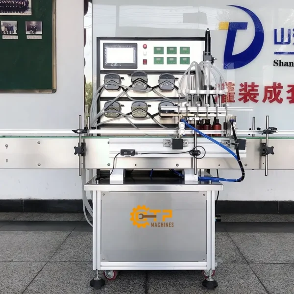 Dây Chuyền Chiết Rót Siết Nắp Tinh Dầu 6 Vòi 10 day chuyen chiet rot tinh dau 6 voi bom tu tu dong 1