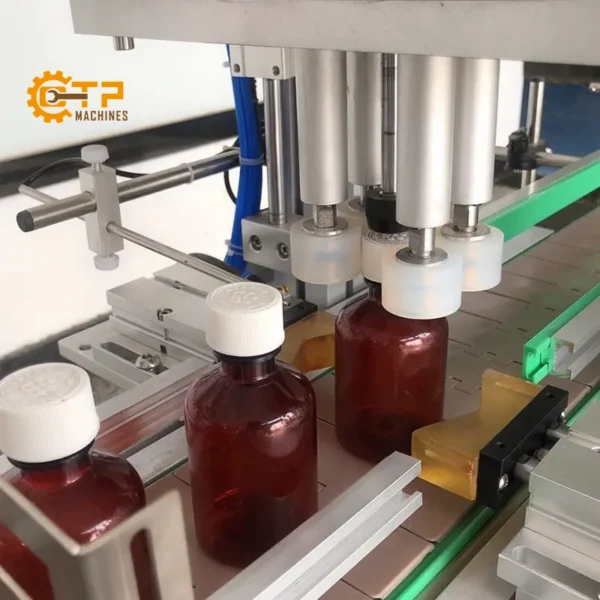 Dây Chuyền Chiết Rót Siết Nắp Tinh Dầu 6 Vòi 8 day chuyen chiet rot tinh dau 6 voi bom tu tu dong 3